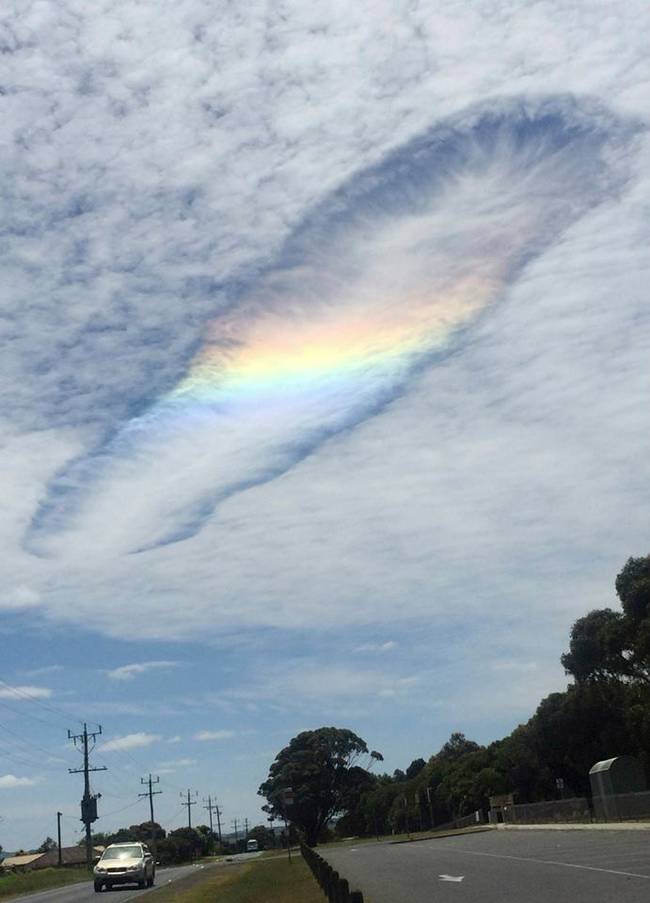 A fallstreak hole (or hole punch cloud) spotted above Victoria, Australia.