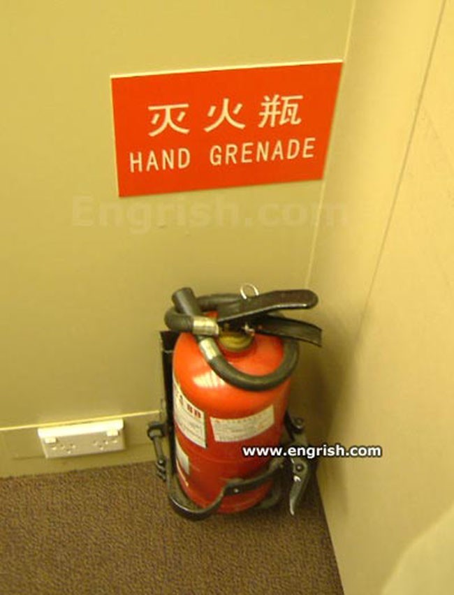 I hope that somewhere in China someone isn't trying to put out a fire with something that WAS labeled 'fire extinguisher'.