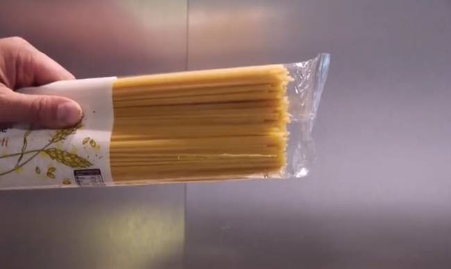 Instead of using a match or a lighter, use a single strand of spaghetti.