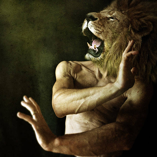 What're you scared of, guy with a lion's head? It's me who's scared of you.