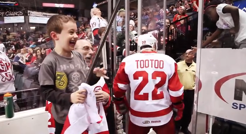 12.) Detroit Red Wings player Jordin Tootoo made a fan’s life just by giving him his stick.