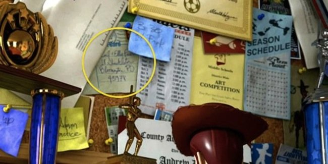 Andy from "Toy Story" has a postcard on his bulletin board from Carl and Ellie from "Up".