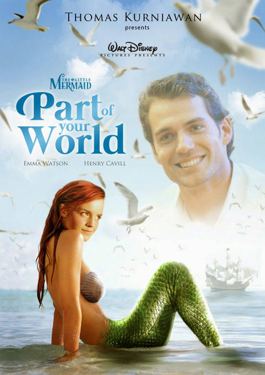 Emma Watson as Ariel and Henry Cavill as Prince Eric in <i>The Little Mermaid</i>