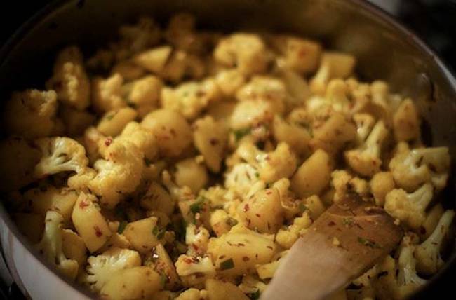 India eats their potatoes with cauliflower.