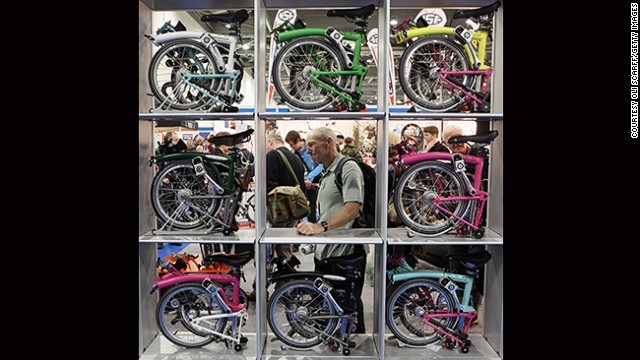 8. The Brompton's foldable bike, an easy way to drag your bike around with you on trains and busses...or anywhere!