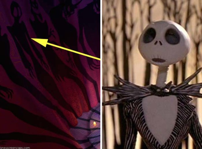 9.) A shadow in The Princess And The Frog looks a lot like Jack from The Nightmare Before Christmas...