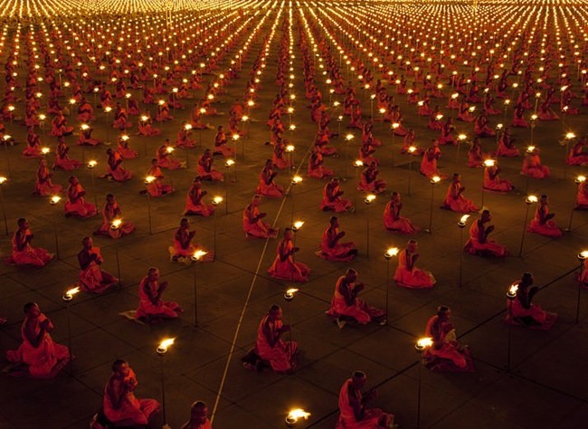 15.) "100,000 monks in prayer for a better world"