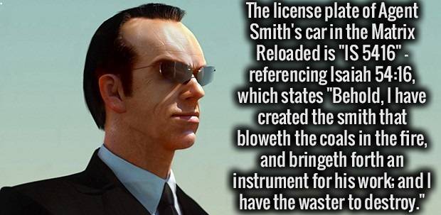 1.) Just another reason why <i>The Matrix</i> is awesome.