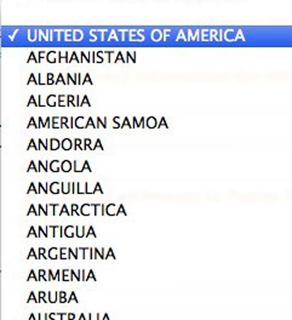 11.) Because Internet forms know the most popular country