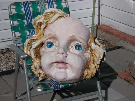 7.) Large Fiberglass Angel Face - $140