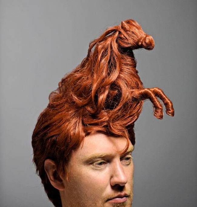 Yeah, the hair sculpture is impressive, but you couldn't dye your eyebrows to match?