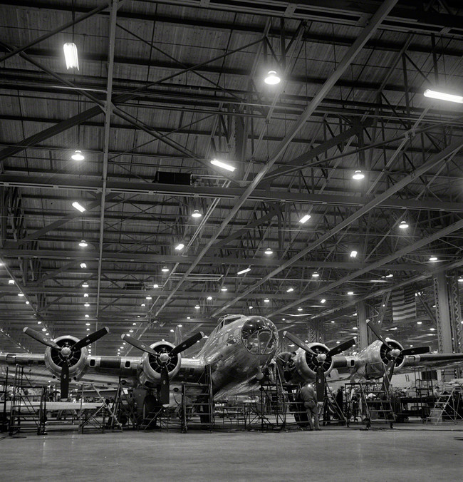 A B-17 heavy bomber in production, 1942