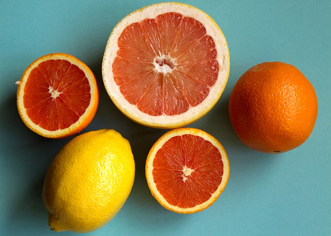 1.) Citrus: Though vitamin C has been ruled out as an old wive's tale for a common cold cure, the pulp of citrus does contain flavanoids which help boost immune systems.