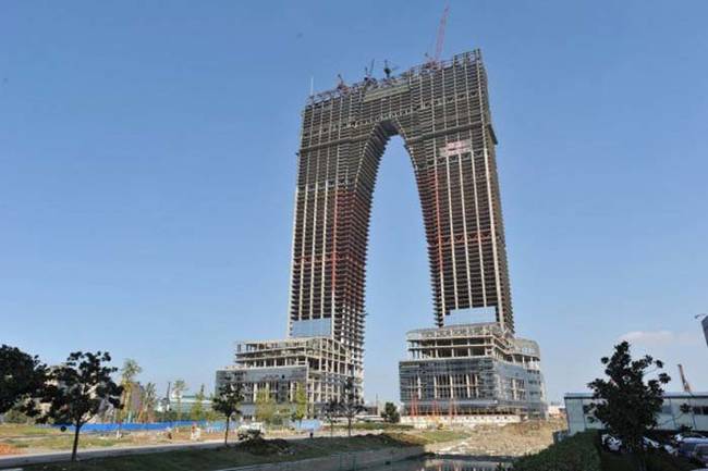 The "Gate of the Orient." It actually looks like a pair of pants with feet.