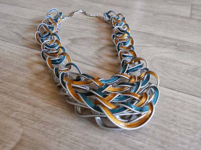 It's hard to believe this gorgeous necklace is made from used Nespresso pods.