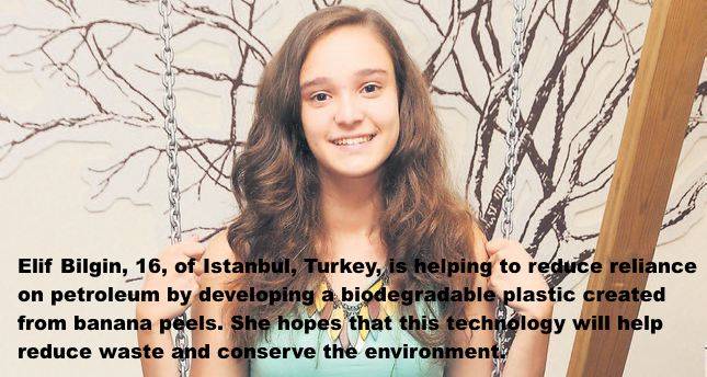 <a href="https://www.dailysabah.com/features/2014/08/21/elif-bilgin-turkeys-environmental-wonder-kid">Elif's story</a>.