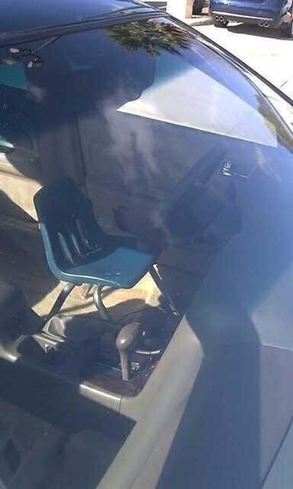 33.) When your car has a chair for a seat, the struggle is real.