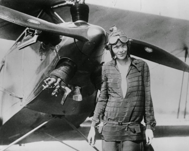 17.) Amelia Earhart, who became the first woman to fly across the Atlantic Ocean in 1928.