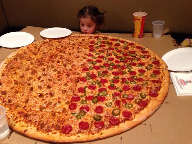 10.) Humongous Pizza Pie - Not impressed? The “child’s” head is actually that of a veteran WNBA player.