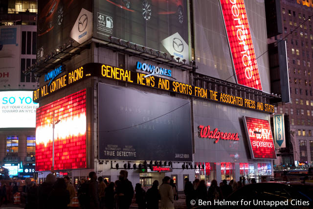 One Times Square is mostly empty.