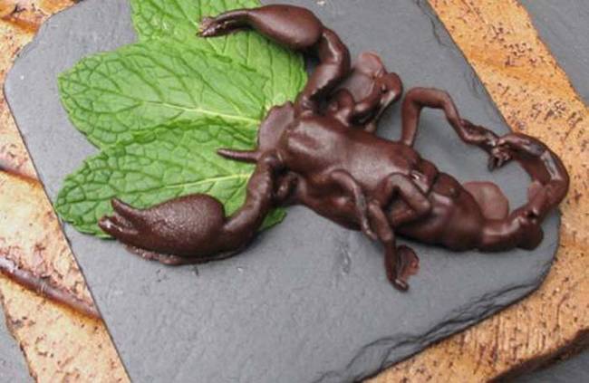 That chocolate covered scorpion still looks dangerous.