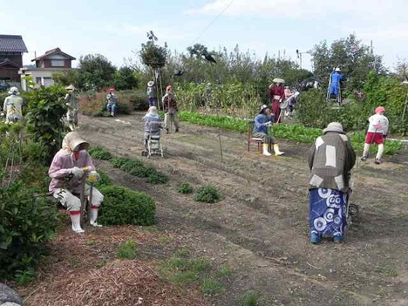 ... but he's found that making the scarecrows have real bone structure for the skeletons seem to work best at scaring off the birds.