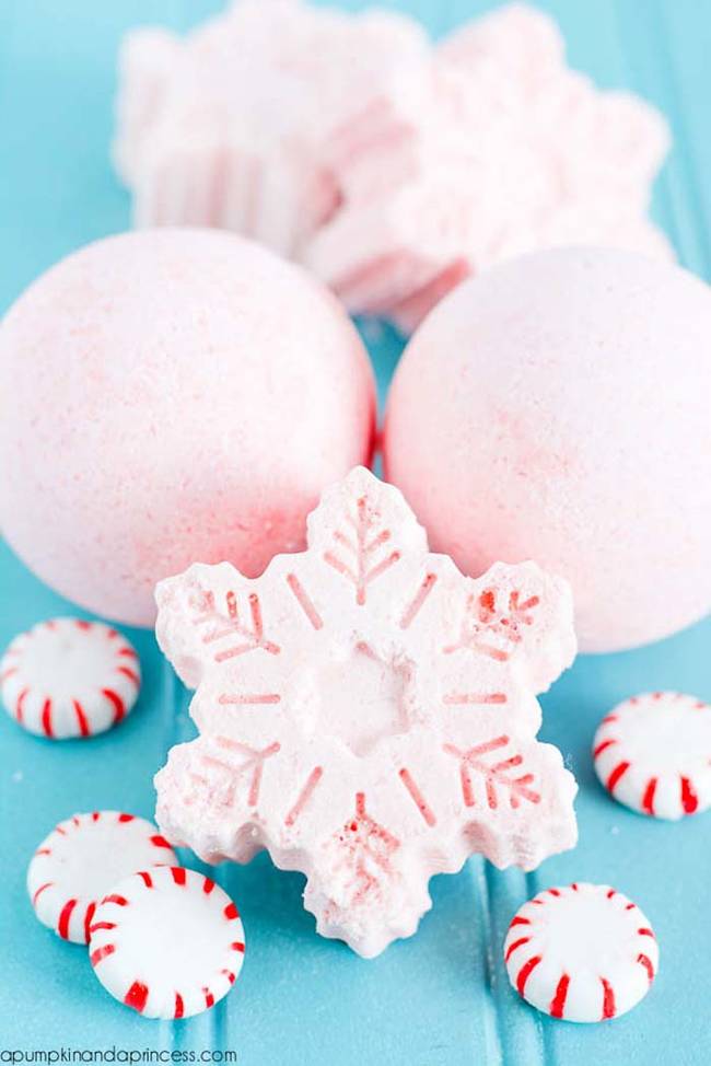 Mix up some peppermint bath bombs.