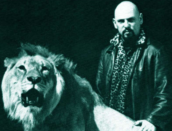 6.) Anton LaVey and his pet lion.