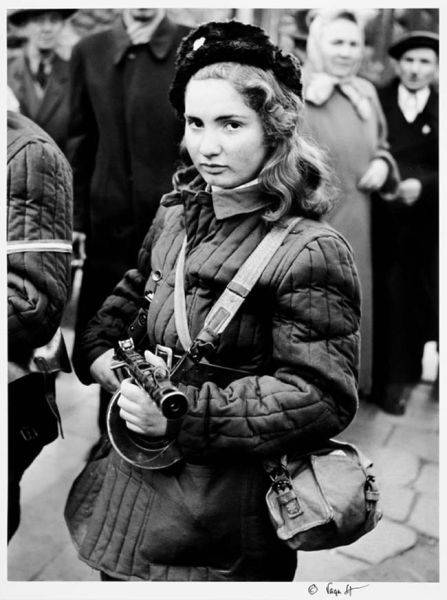 This 15-year-old girl, known only as Erika, partook in the <a href="https://en.wikipedia.org/wiki/Hungarian_Revolution_of_1956">Hungarian Revolution of 1956</a>, a national revolt against Soviet control.