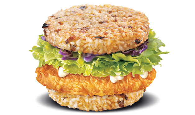 11. Sticky rice fans can enjoy the McRice burger in the Philippines with either chicken or beef patties.