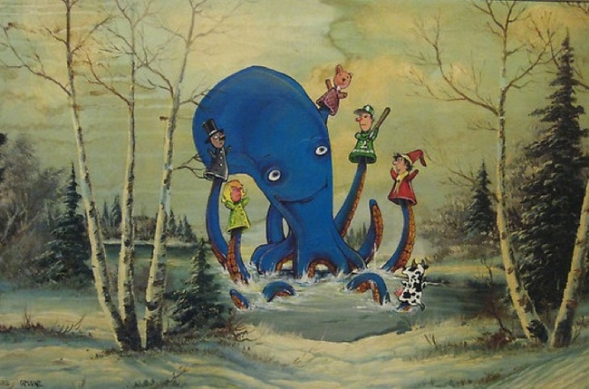 6. Octopus Playing with Puppets