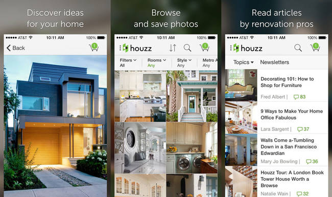 <a href="https://www.houzz.com/mobileApps">Houzz Interior Design Ideas</a>, Free, available on iPhone and Android