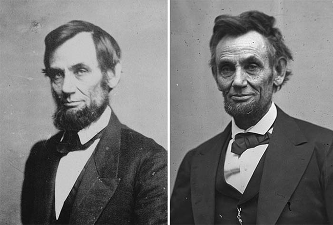 2.) Abraham Lincoln: 1861 and 1865.