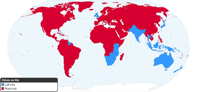 8.) Worldwide Driving Orientation by Country