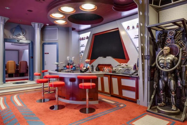 This enormous Florida mansion isn't just <i>Star Trek</i>-themed; it probably has more rooms than the series had sets. Some of its rooms, like the home theater and the bar pictured here, recreate areas of the Enterprise. Non-trekkies can retreat to any of the other, more conventionally decorated rooms.