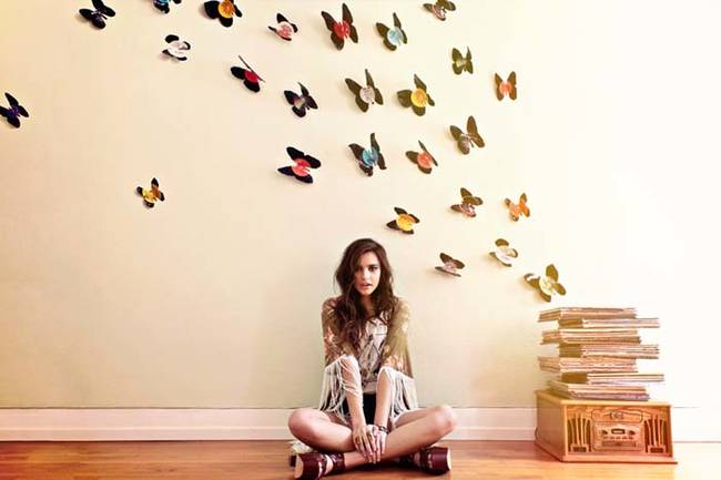 Make ethereal vinyl butterfly wall art.