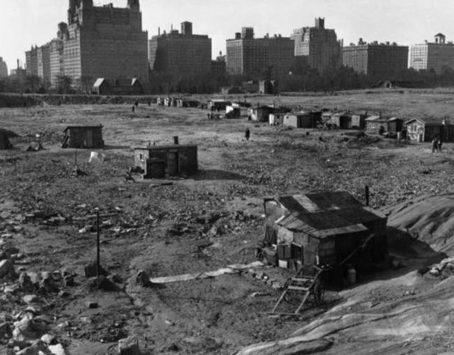 This is a shanty town that sprung up in Central Park in New York City during the early years of the Depression.