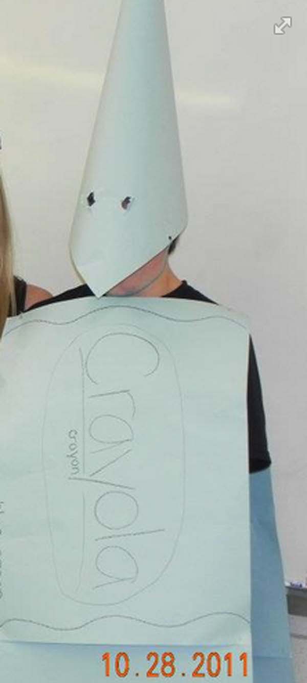 15.) Someone didn't think this "white crayon" costume through.