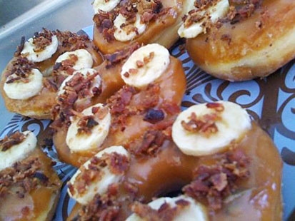 8.) Elvis Doughnut (Peanut Butter, Bananas, Bacon Bits, On A Doughnut)