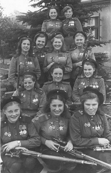 The Soviet army was famous for its talented female snipers in WWII. These women are part of the 3rd Shock Army. Unfortunately, many of them were never given the honor they deserved as veterans, because of their sex.