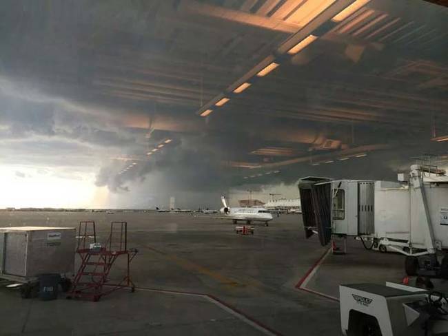 8.) The "indoor" airport. Looks stormy out there.