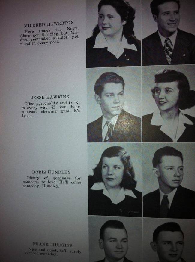 I love how the yearbook told Mildred that her husband is going to cheat on her.