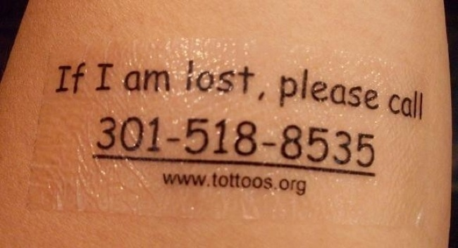 Temporary tattoos can help in crowded situations.