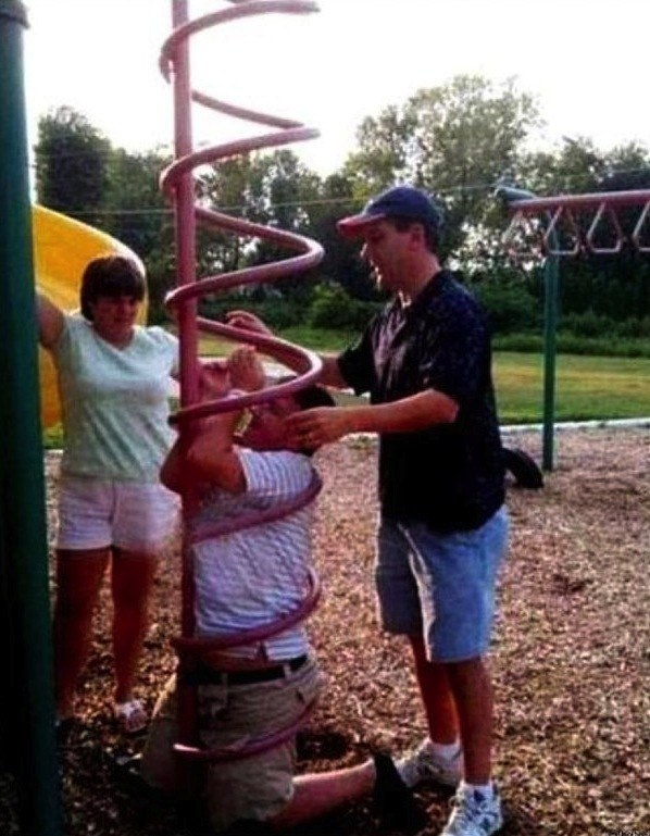 10.) This guy is doing the swirly poles at the playground, but honestly does anyone know how to do those right?