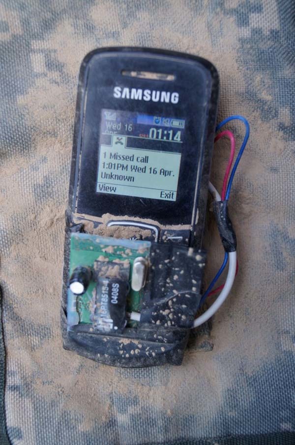 7.) This is the best missed call EVER. This phone was set to be the detonator for an IED. The placed call didn't work as a trigger for the bomb.