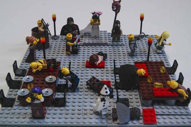 4.) Game Of Thrones. Here is the infamous 'Red Wedding' scene from the book series. The British bookstore Waterstones created it to the celebrate the release of the Lego Movie earlier this year.