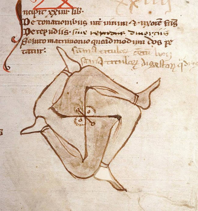 This doodle was discovered in a manuscript from the 13th century.