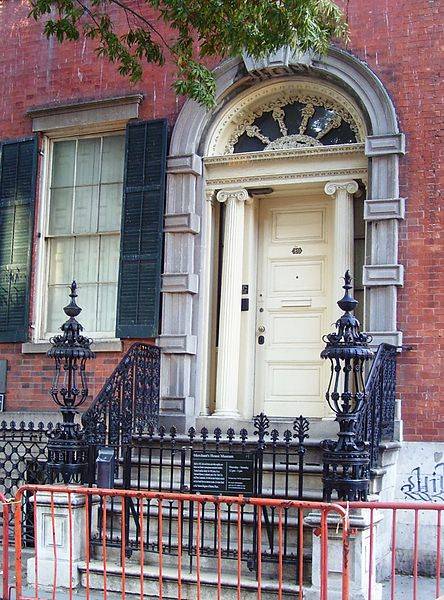 The Merchant's House - This house at 29 East 4th Street is haunted by the ghost of Gertrude Tredwell, a solitary spinster on whose life Henry James based his novel "Washington Square Park." She creeps the halls, lonely in death as she was in life.