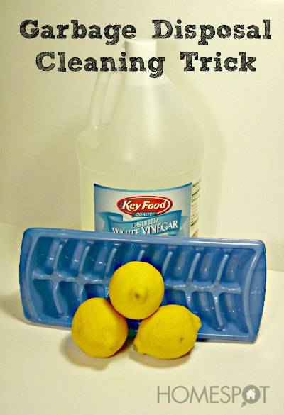 4.) Clean out a garbage disposal with vinegar ice and lemon
