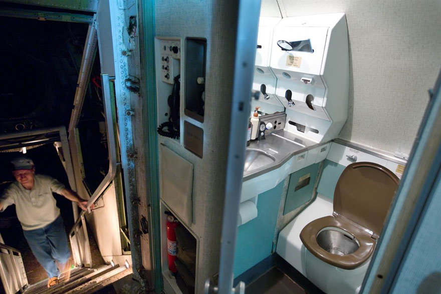 The one, um, small drawback: airplane bathrooms aren't known for being too homey.